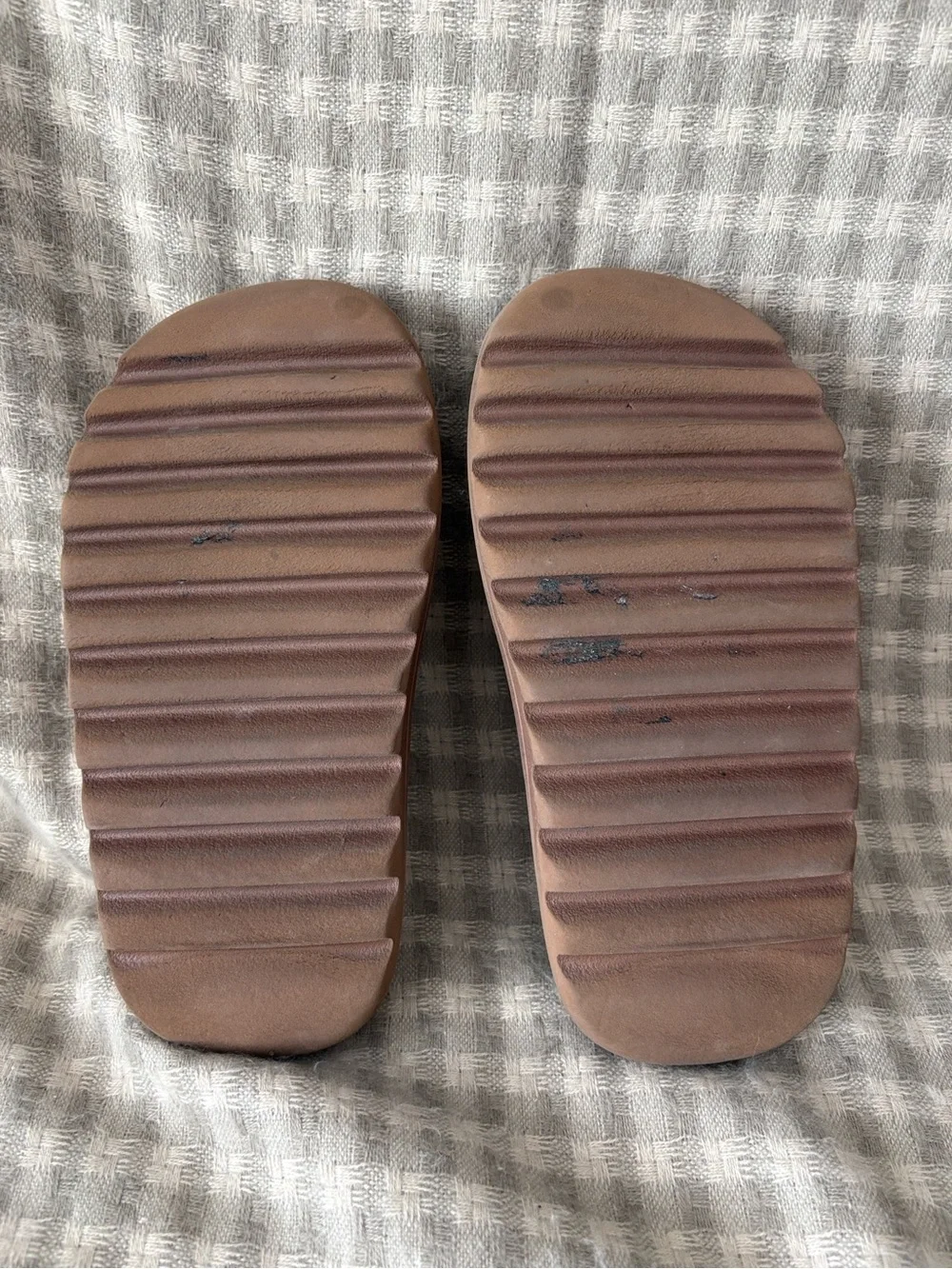 ADIDAS YEEZY FLAX BROWN SLIDES KIDS 5